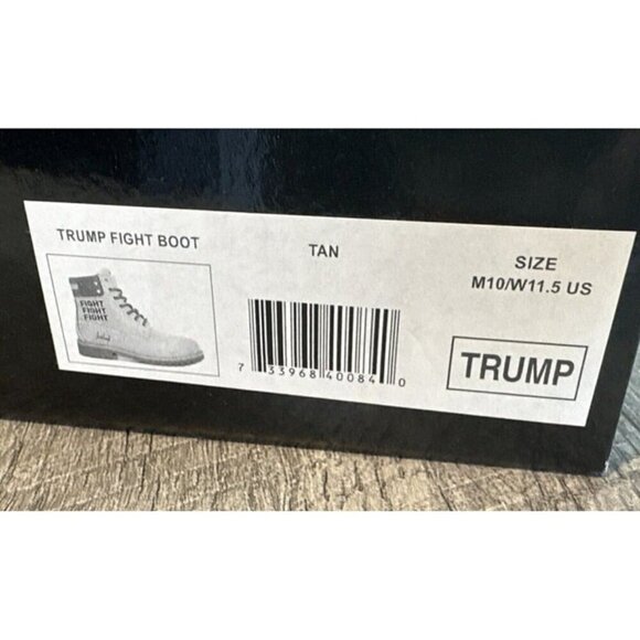 Donald Trump Boots Mens 10 Tan Fight President Combat Lace Up Hiking Outdoor NEW main image 7